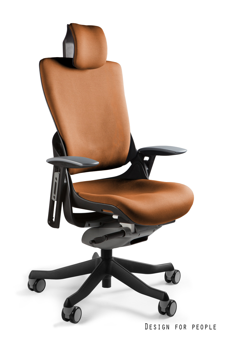 WAU 2 Fotel obrotowy czarny, tkanina BL405 MANDARIN