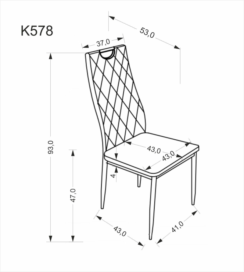 K578 krzesło kolor czarny / srebrny