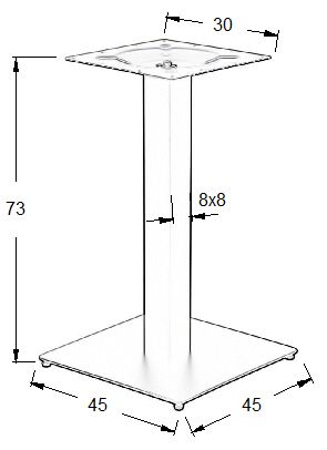 Podstawa do stolika SH-5002-5/B czarna - wysokość 73 cm 45x45