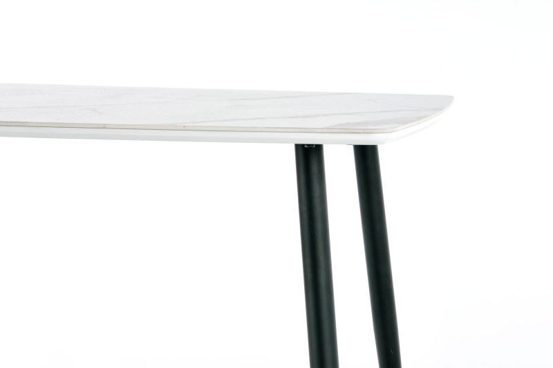 MARCO stół  120/70/77 cm, biały marmur / czarny