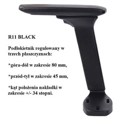 R11 czarny - regulacja w 3 płaszczyznach