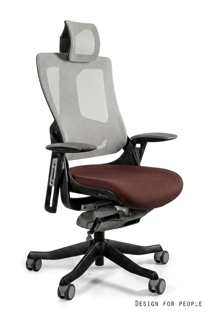 WAU 2 Fotel obrotowy czarny, siatka NW42 SNOWY/tkanina BL406 COCOA
