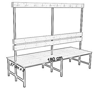dwustronna z oparciem i wieszakami 180 cm