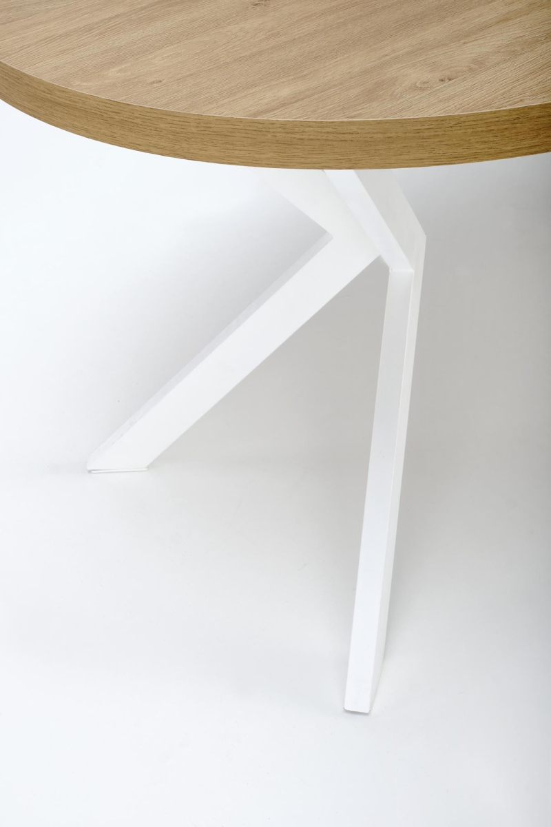 PERONI stół rozkładany100-250/100/75 cm, dąb złoty - biały