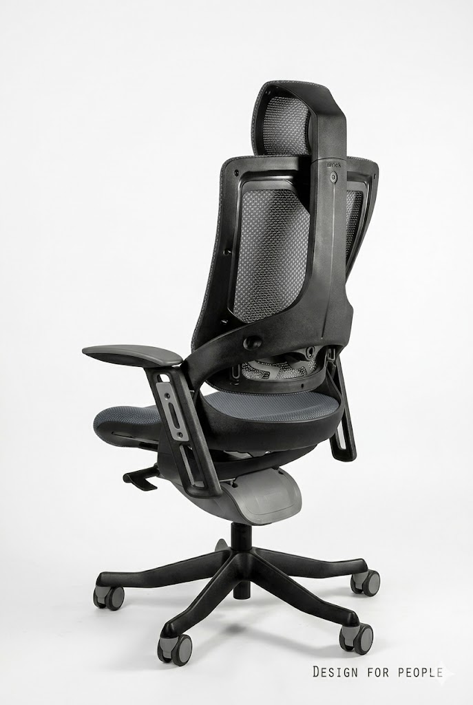 WAU 2 Fotel obrotowy czarny, siatka NW41 CHARCOAL/tkanina BL417 SLATEGREY