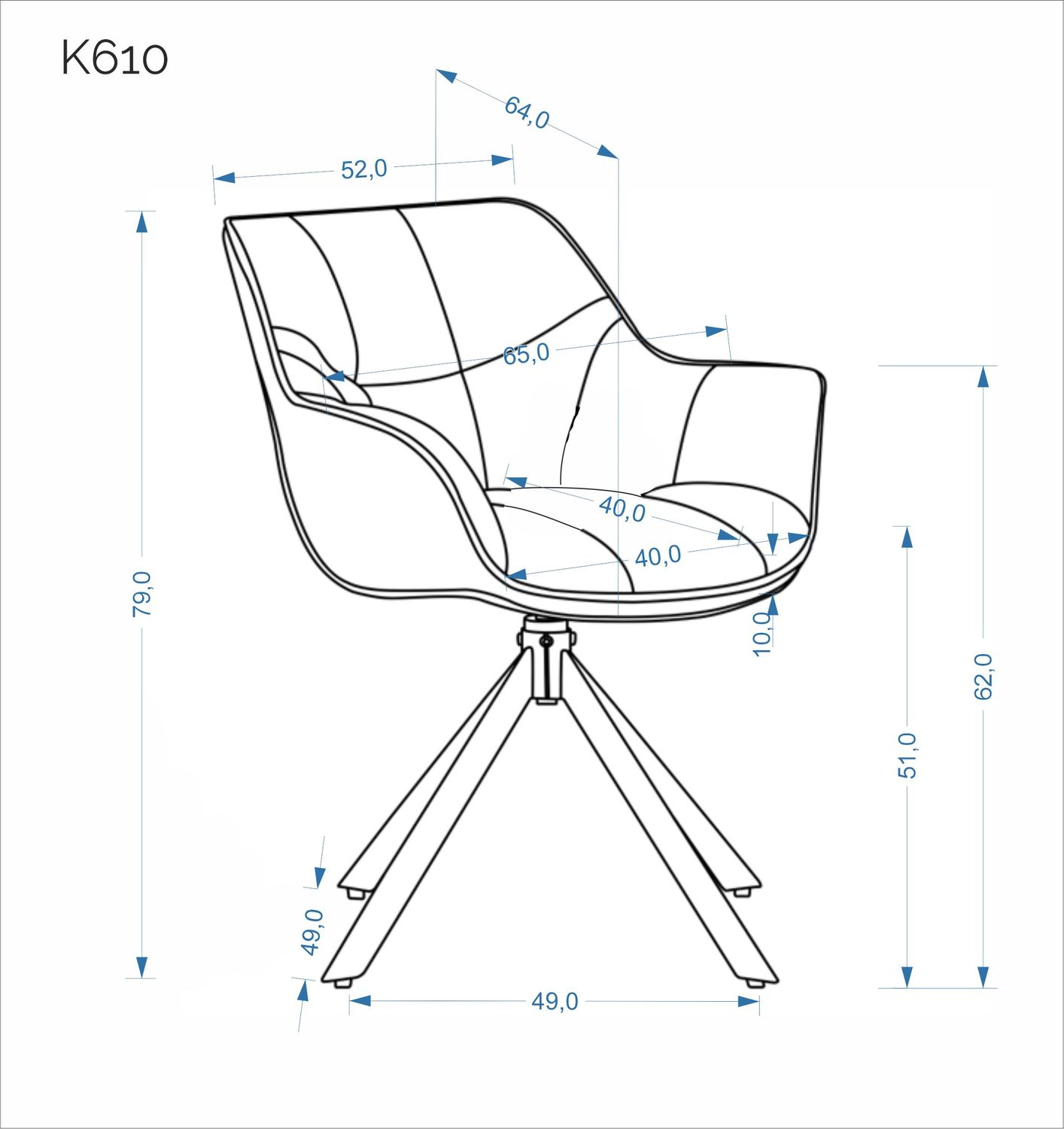 K610 krzesło z funkcją obrotu beżowy
