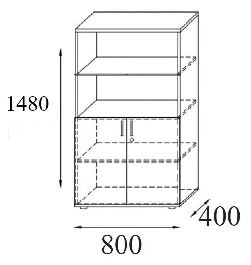 Szafa biurowa RGS2/4OH 80x40x148h