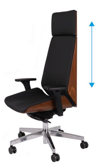 Fotel gabinetowy MOON WOOD HD BLACK/CHROME