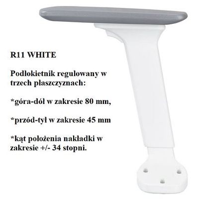 R11 biały - regulacja w 3 płaszczyznach