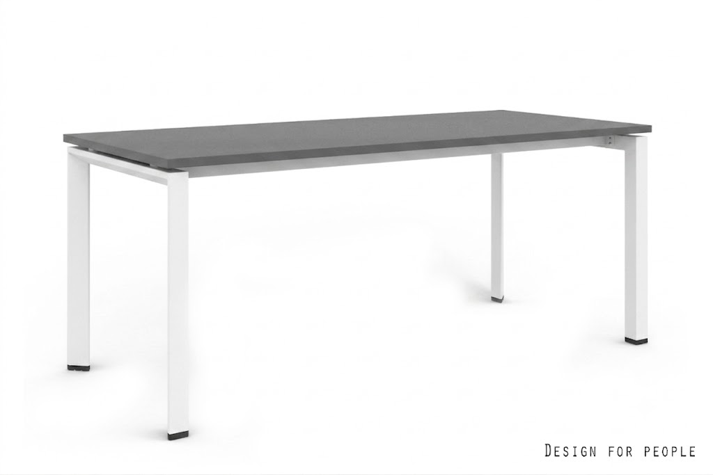 Biurko / Stół PASON MANAGER DESK 180x80 cm – Antracyt Blat / Biały Stelaż