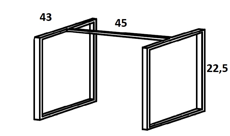 Stelaż wąski niski do modułów komód/donic   HXS01 - 45x43x22,5h