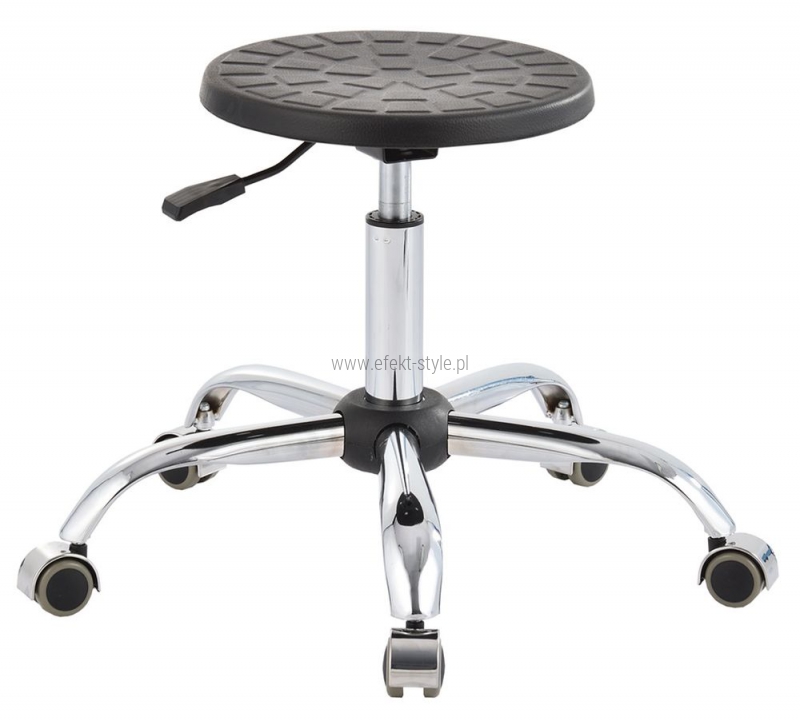 Taboret laboratoryjny niski czarny/chrom ESD antystatyczny