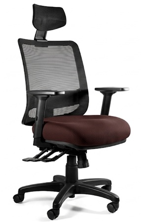 SAGA (1219) Fotel obrotowy- SIATKA SM01 CZARNA/TKANINA BL406 COCOA