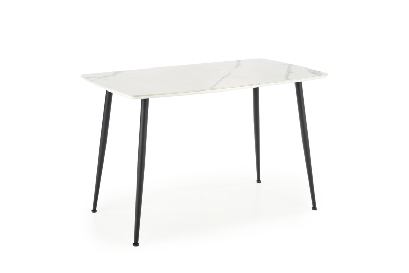 MARCO stół  120/70/77 cm, biały marmur / czarny