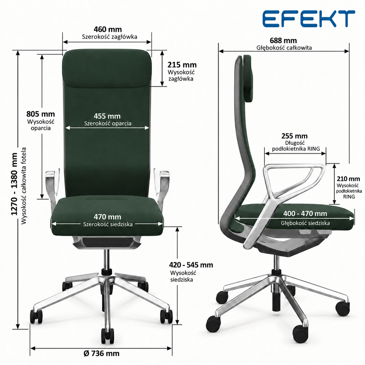 Fotel ergonomiczny sędziowski i gabinetowy wysoki YouTEAM z zagłówkiem
