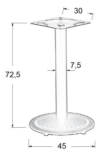 Podstawa do stolika SH-4004-1/B- wysokość 72,5cm fi 45cm
