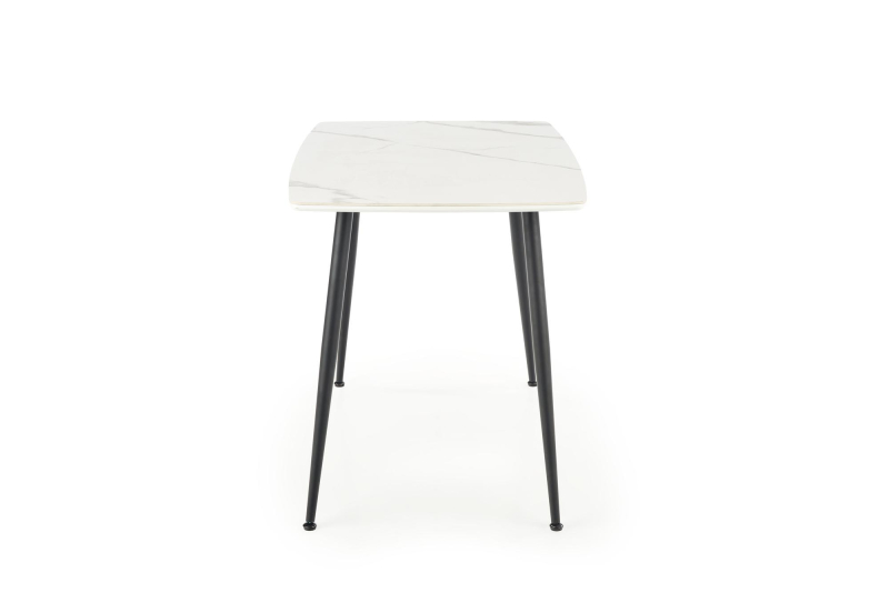 MARCO stół  120/70/77 cm, biały marmur / czarny
