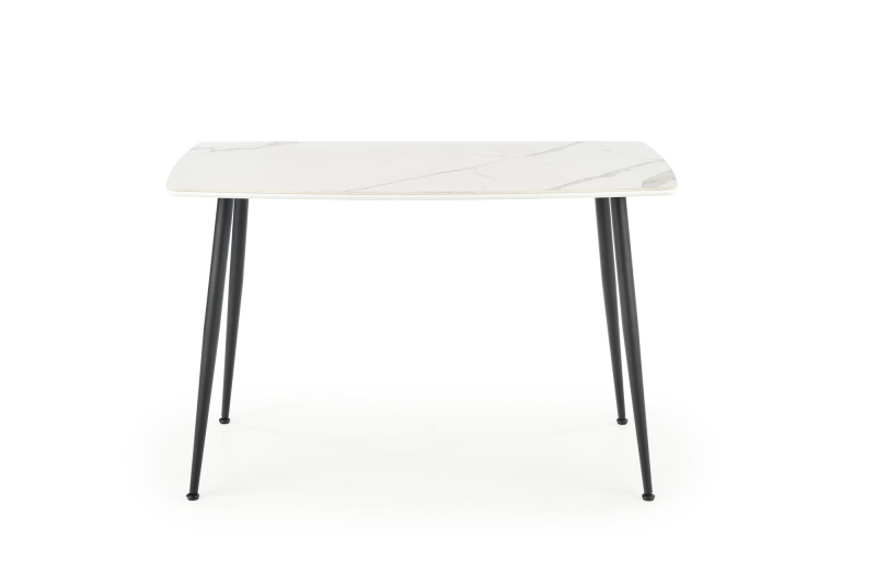 MARCO stół  120/70/77 cm, biały marmur / czarny
