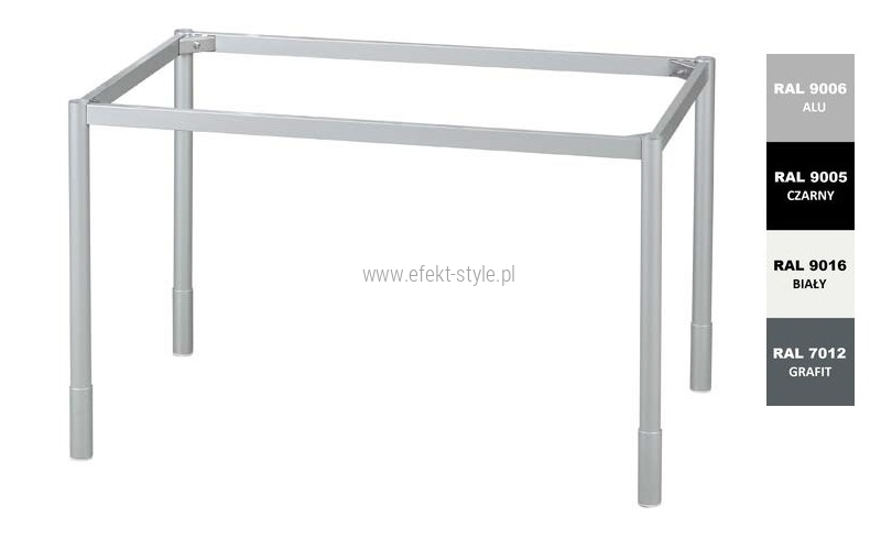 Stelaż metalowy do biurka lub stołu  ST/O/66 noga okrągła fi 5 głębokość 66 cm, różne długości