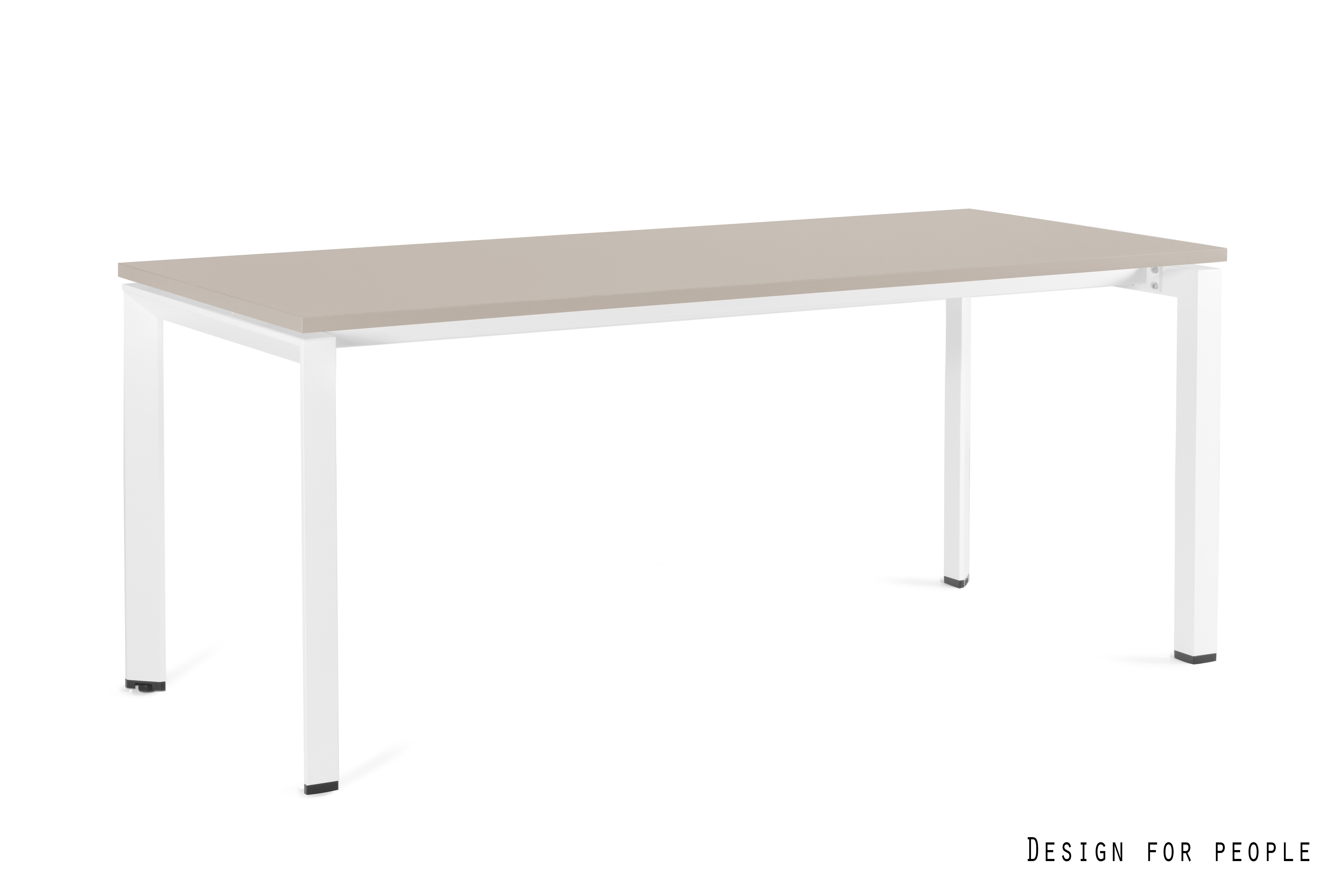 Biurko / Stół PASON Manager Desk 180x80 cm – Beżowy Blat / Biały Stelaż