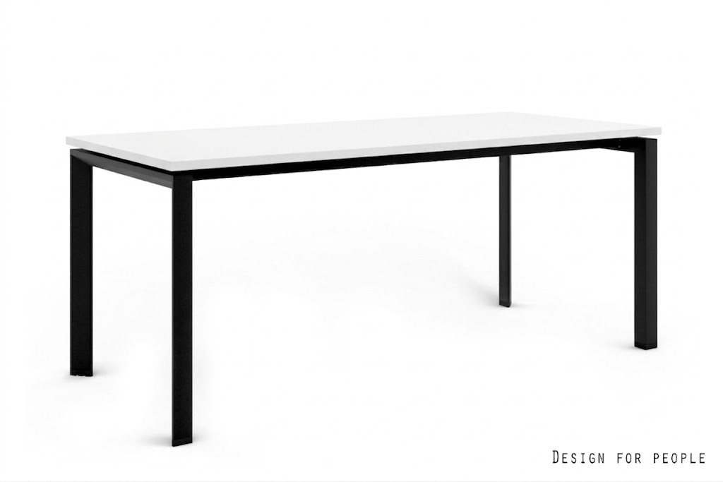 Biurko / Stół PASON Manager Desk 180 x 80 cm – Biały Blat / Czarny Stelaż