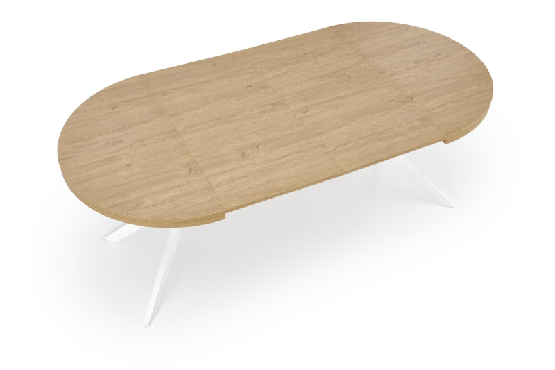 PERONI stół rozkładany100-250/100/75 cm, dąb złoty - biały