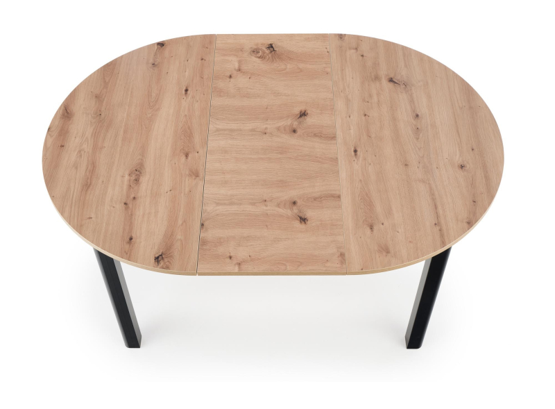 RINGO stół 102-142x102x76 cm, kolor blat dąb artisan, nogi - czarny