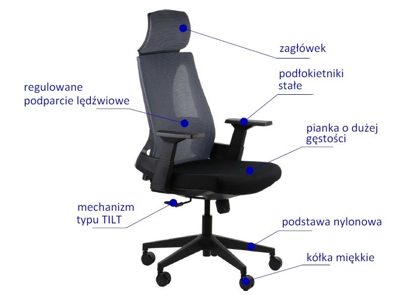 OLTON H Fotel obrotowy  szary