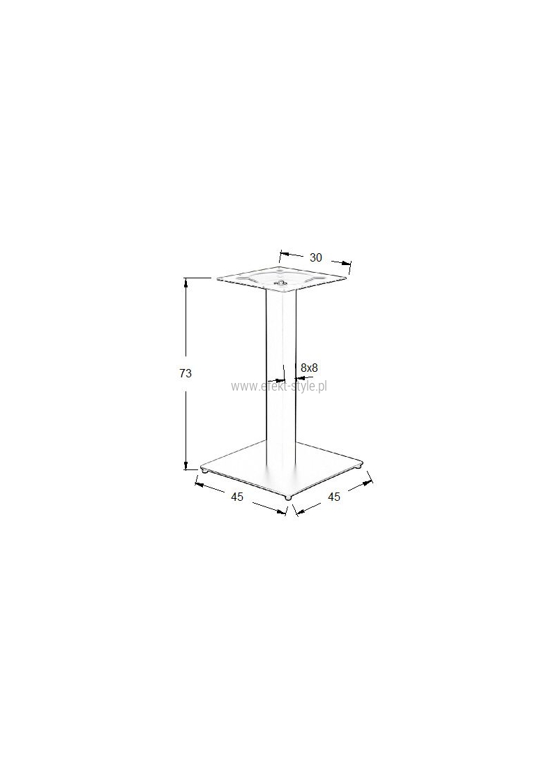 Podstawa do stolika SH-5002-5/B czarna - wysokość 73 cm 45x45