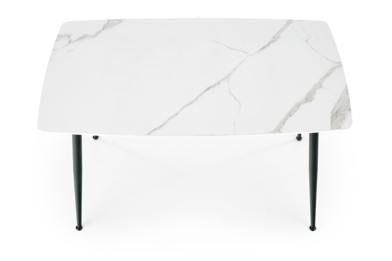 MARCO stół  120/70/77 cm, biały marmur / czarny