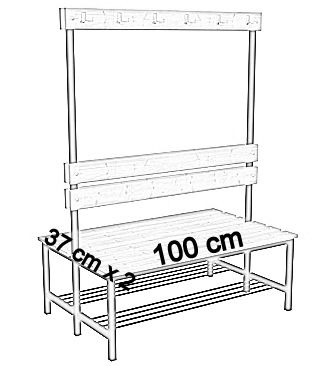 dwustronna z oparciem, wieszakami i półką 100 cm