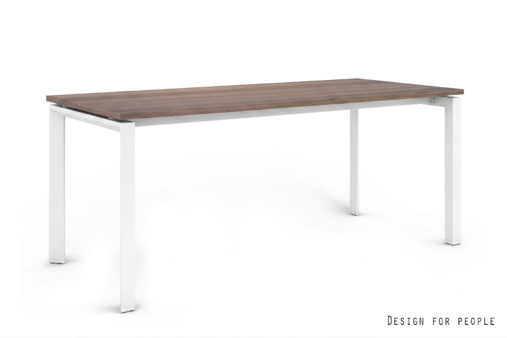 Biurko / Stół PASON Manager Desk 180x80 cm – Walnut Blat / Biały Stelaż
