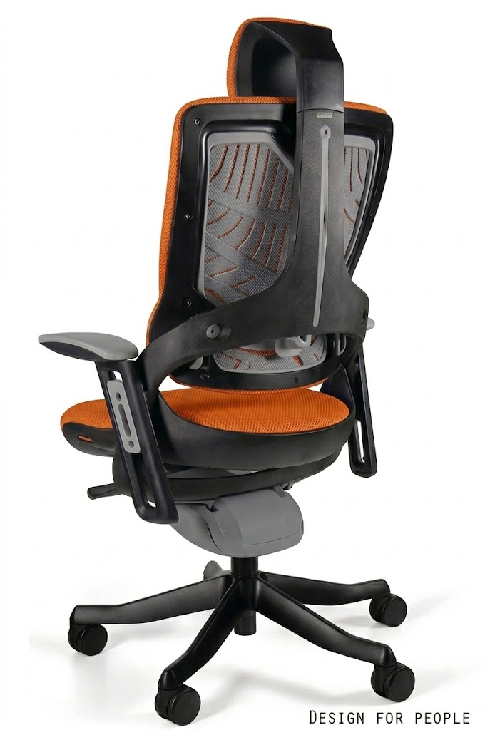 WAU 2 Fotel obrotowy czarny, tkanina BL405 MANDARIN