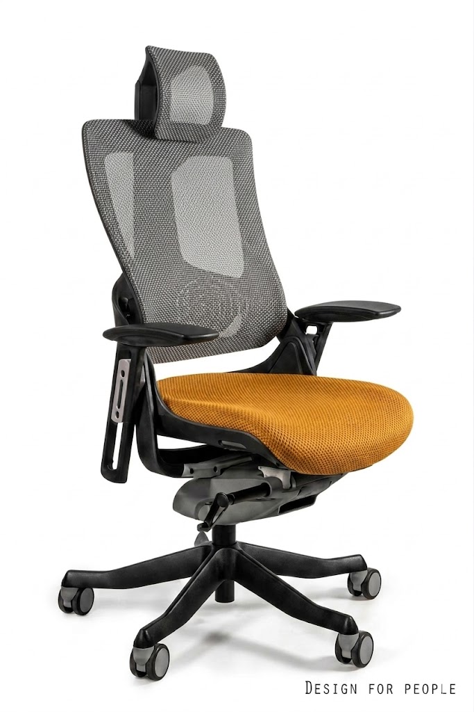 WAU 2 Fotel obrotowy czarny, siatka NW41 CHARCOAL/tkanina BL404 HONEY