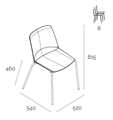 Krzesło konferencyjne OSLO 4L RAL/CHROME