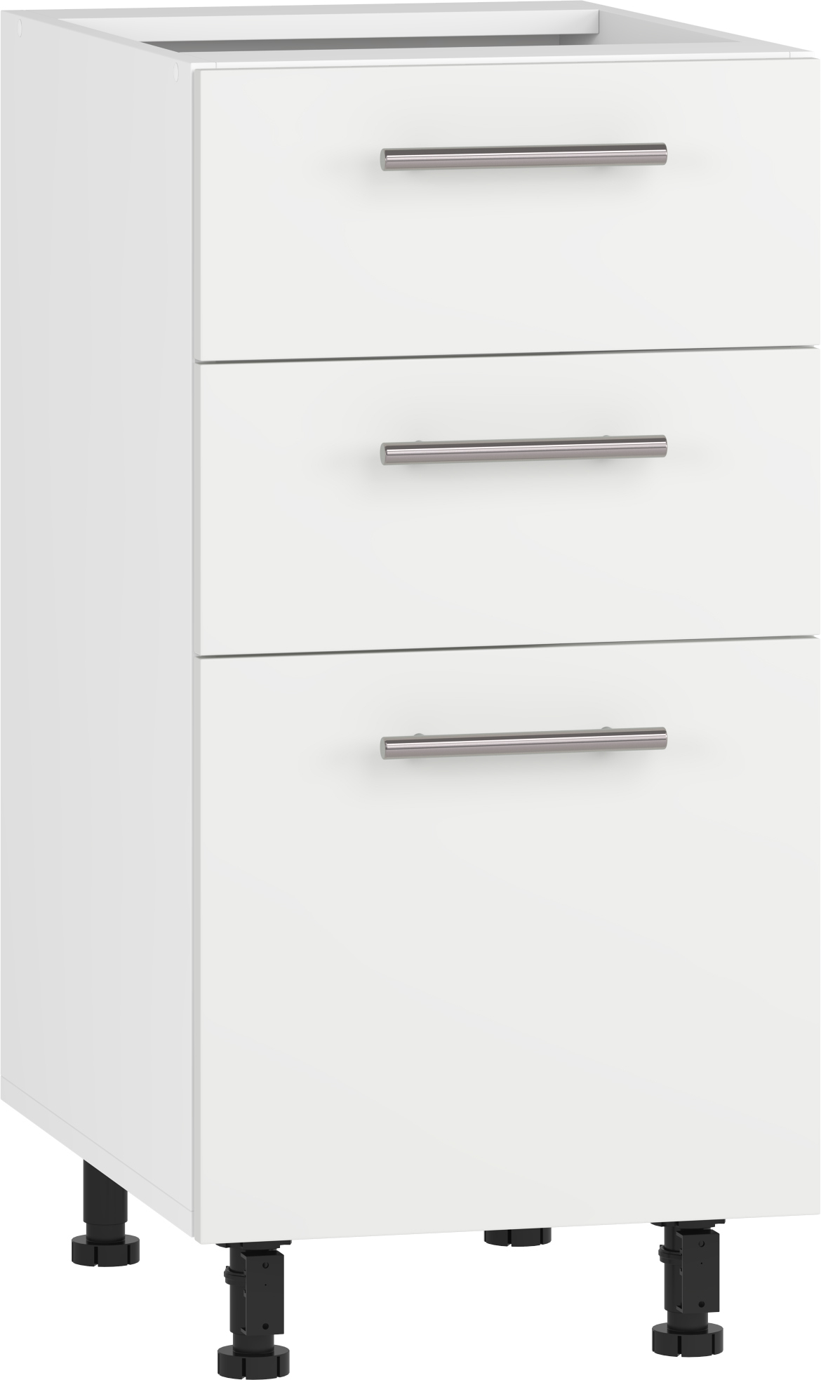 VENTO D3S-40/82 szafka dolna z szufladami, mechanizm Hettich front: biały mat