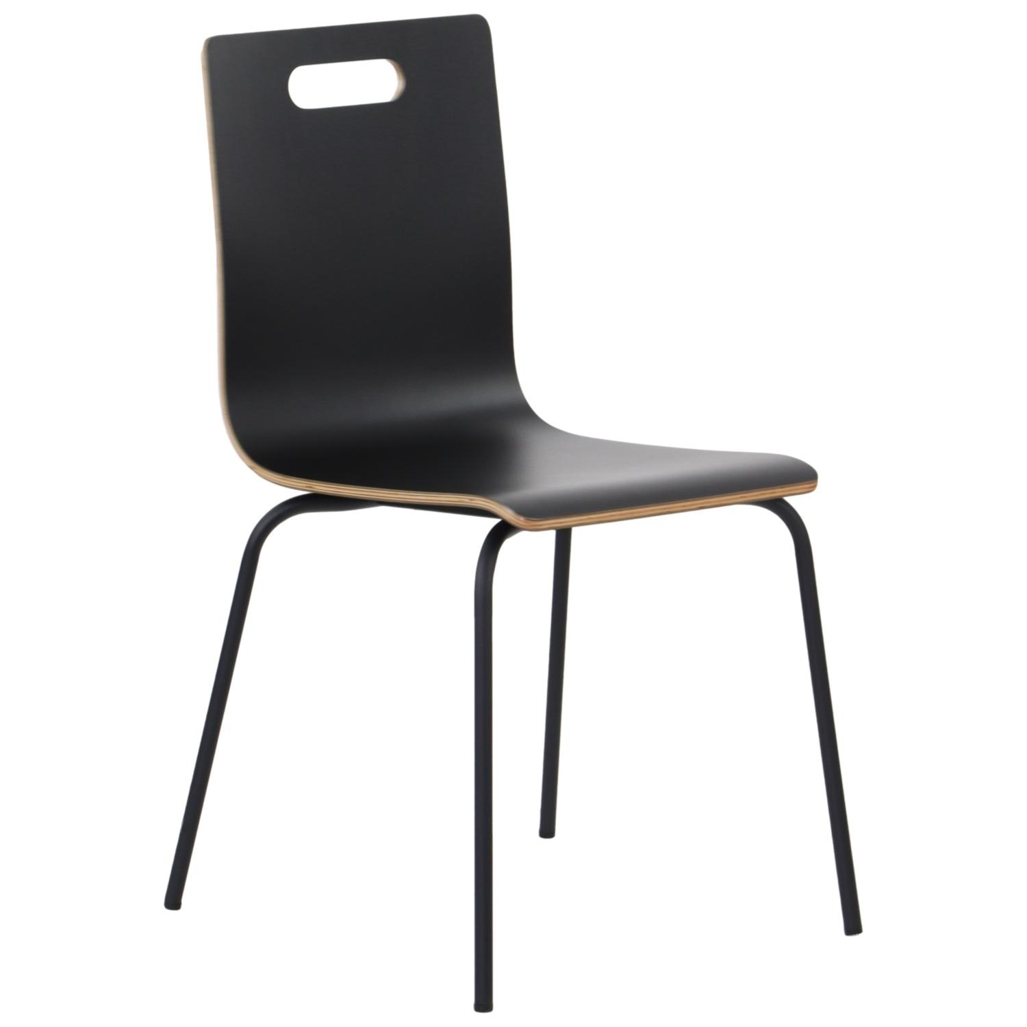 Krzesło WERDI A sklejka laminowana kubełek czarny stelaż czarny