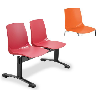 Ławka ARI 2 osobowa - pomarańczowa