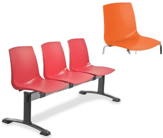 Ławka ARI 3 osobowa - pomarańczowa