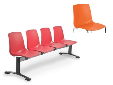 Ławka ARI 4 osobowa - pomarańczowa