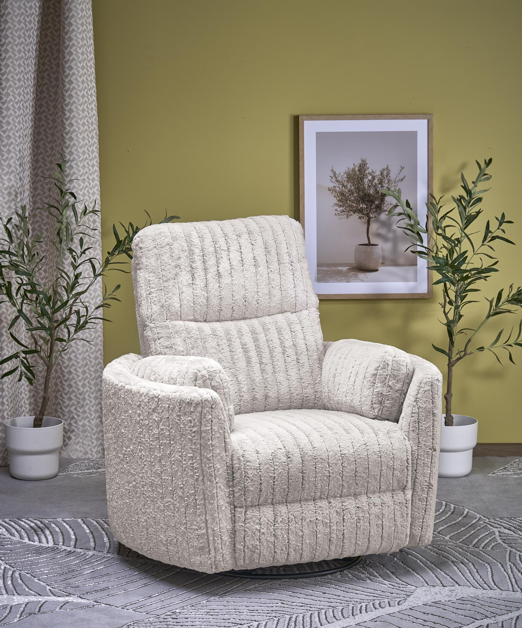 PEGAS fotel wypoczynkowy z Elektrycznym Rozkładaniem, Funkcją Obrotu i Kołyski, beżowy