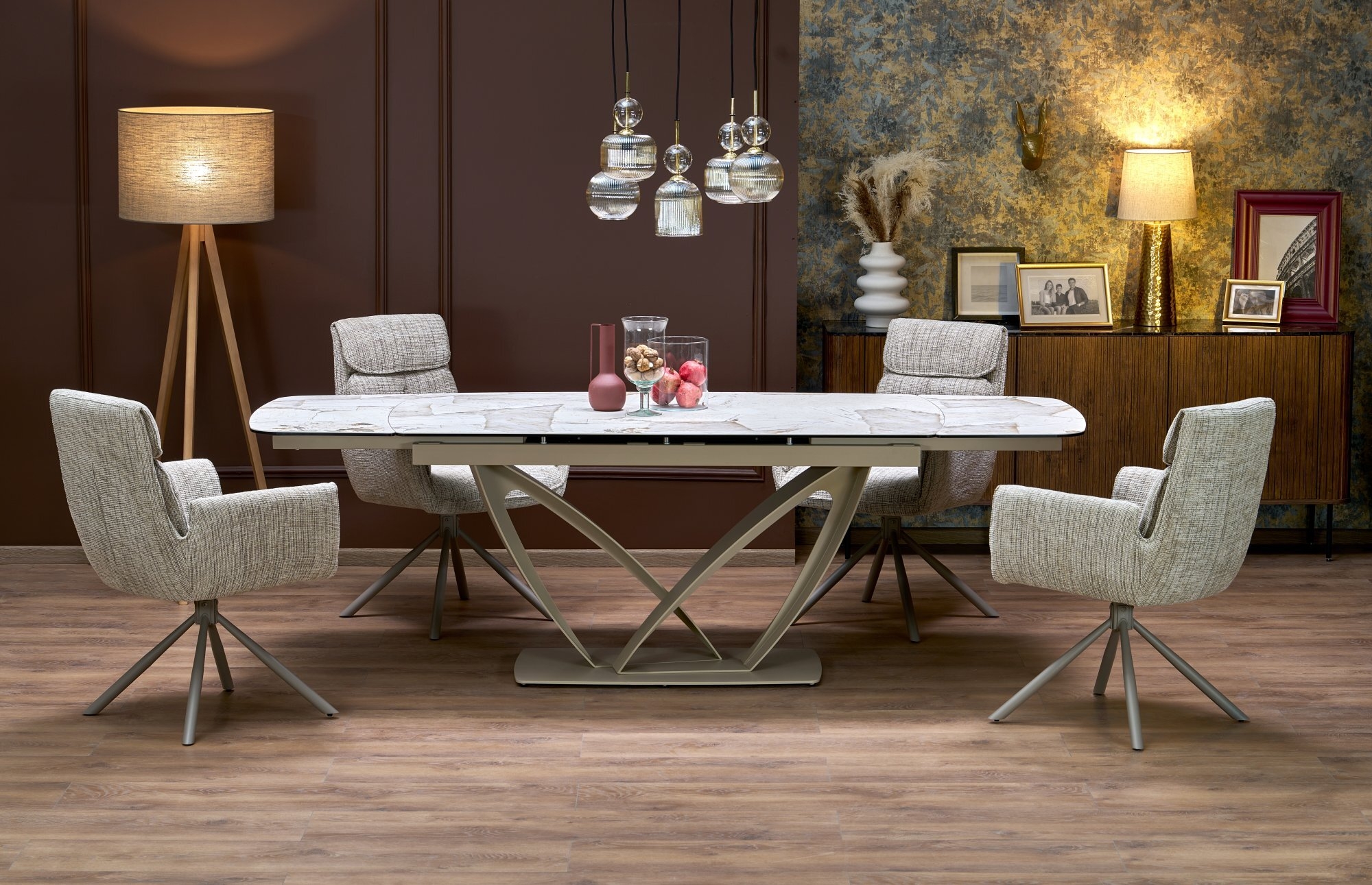 BENJAMIN stół rozkładany, beżowy / kaszmirowy (3p=1szt)