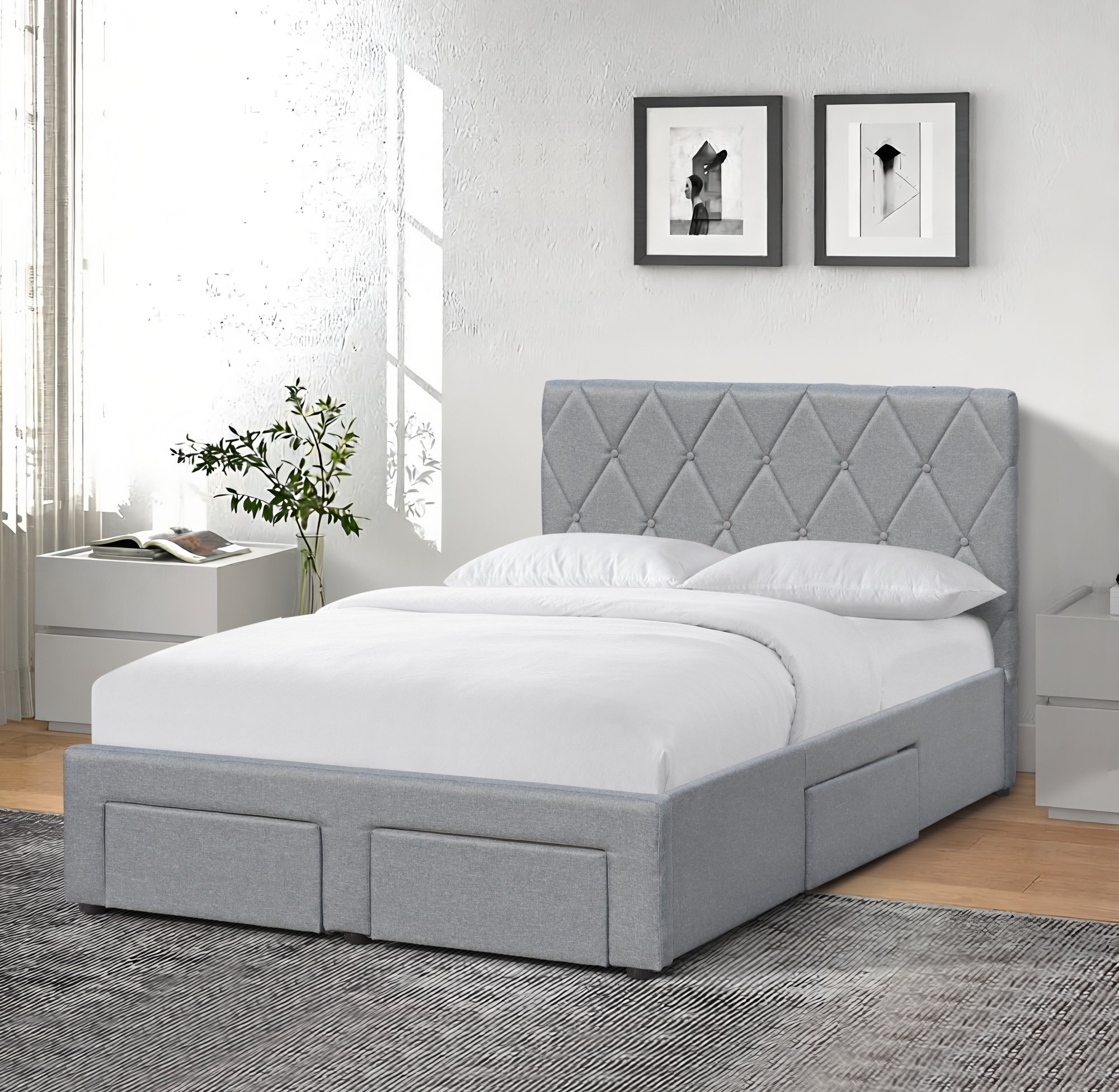 BETINA 120 łożko z szufladami popielaty (4p=1szt)