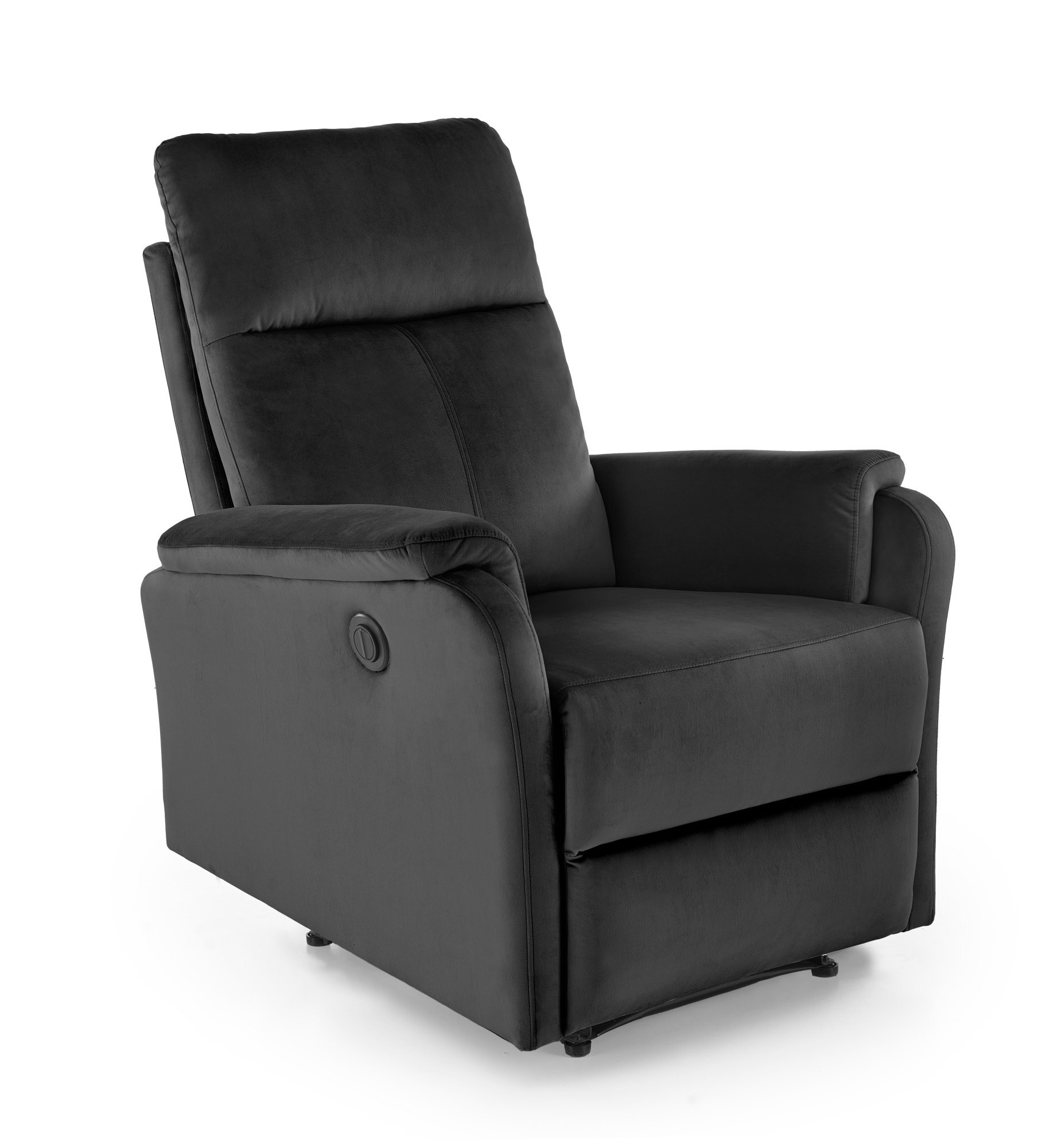 CROCUS fotel wypoczynkowy z funkcją elektrycznego rozkładania, czarny (1p=1szt)