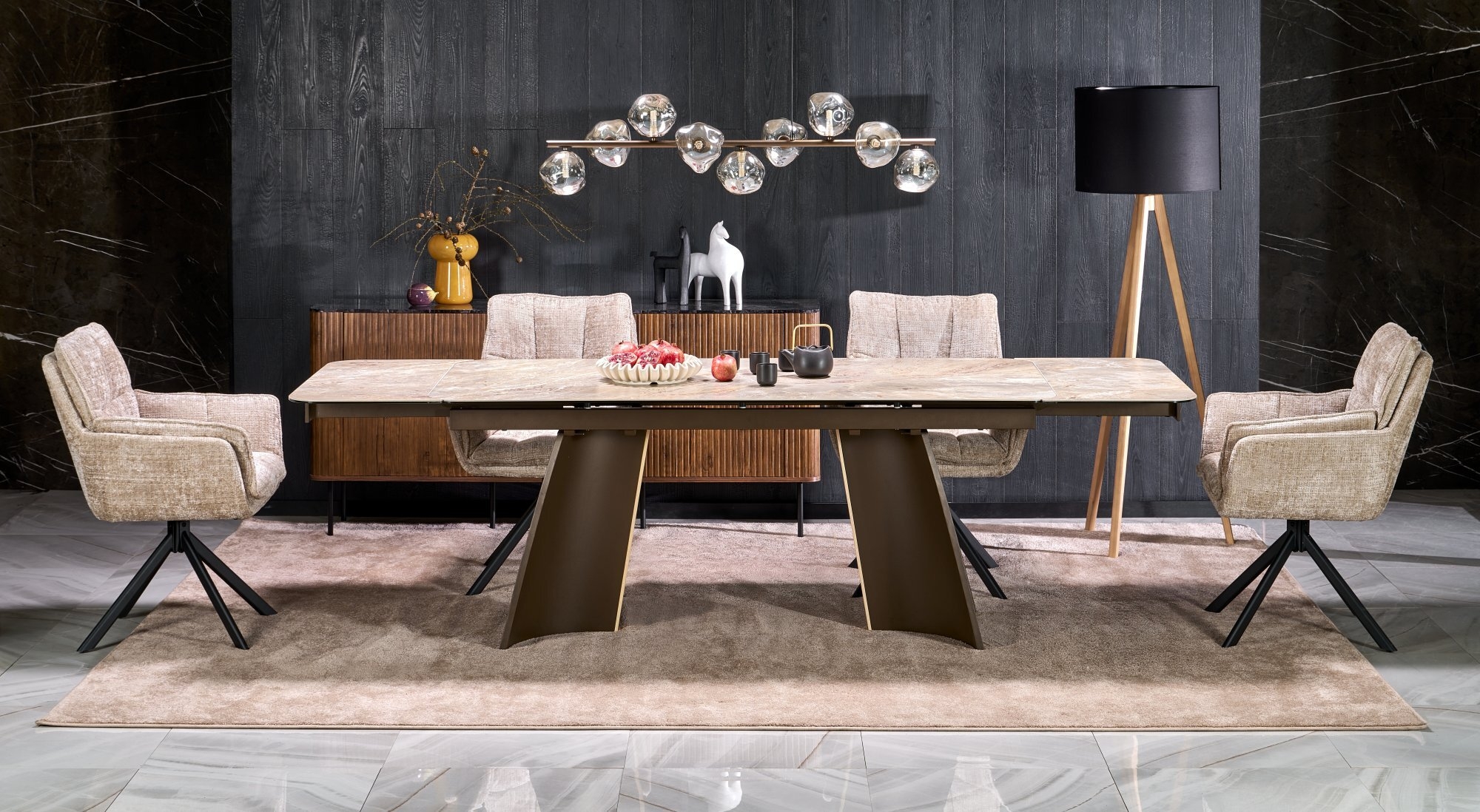 VESNA stół rozkładany beżowy marmur (2p=1szt)