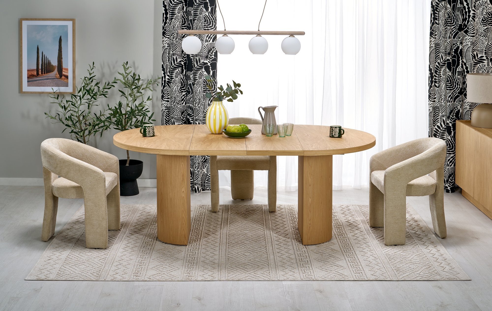 GARIBALDI stół rozkładany dąb naturalny matowy (2p=1szt)