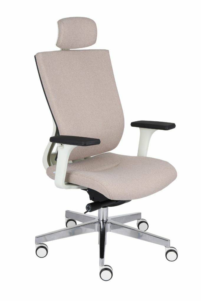 Fotel biurowy MAXPRO WT HD white/chrome 