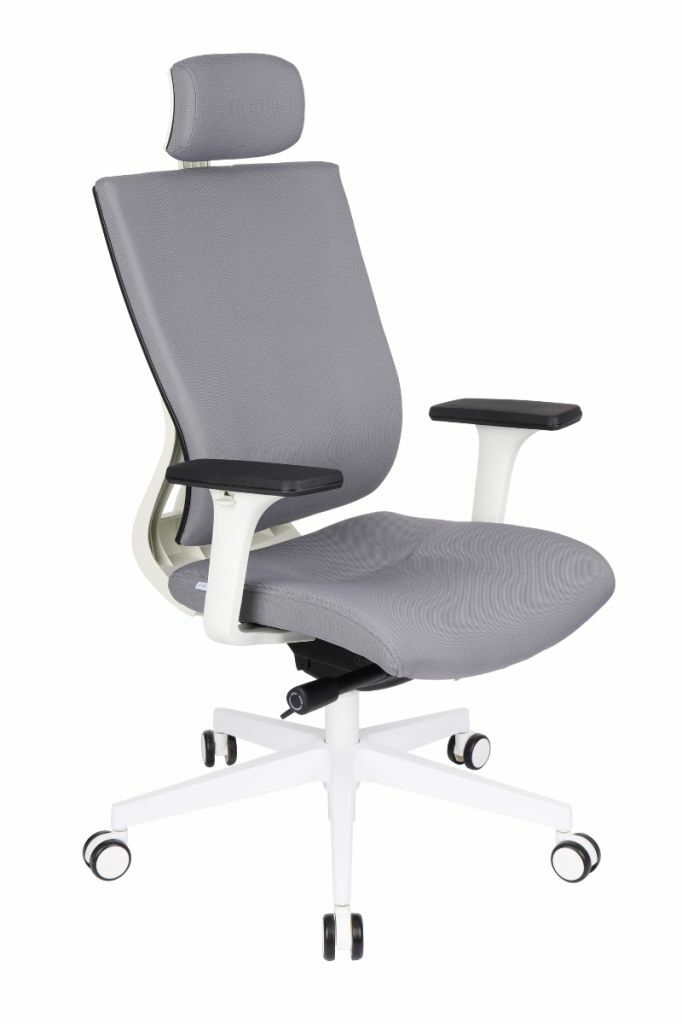 Fotel biurowy MAXPRO WT HD white/chrome 