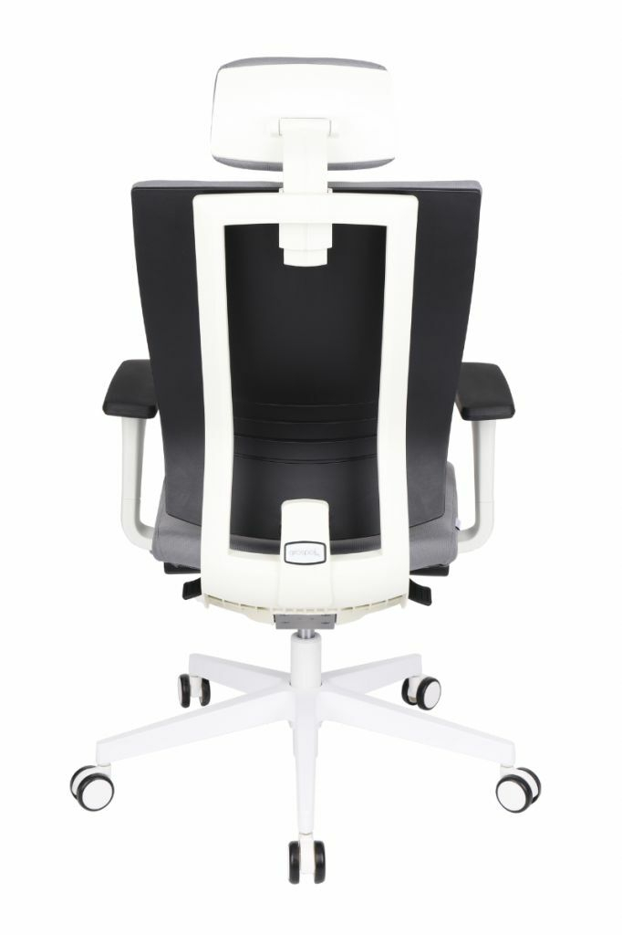 Fotel biurowy MAXPRO WT HD white/chrome 