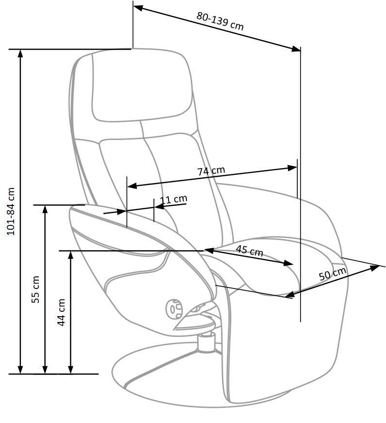 OPTIMA 2 recliner fotel wypoczynkowy  popielaty tkanina